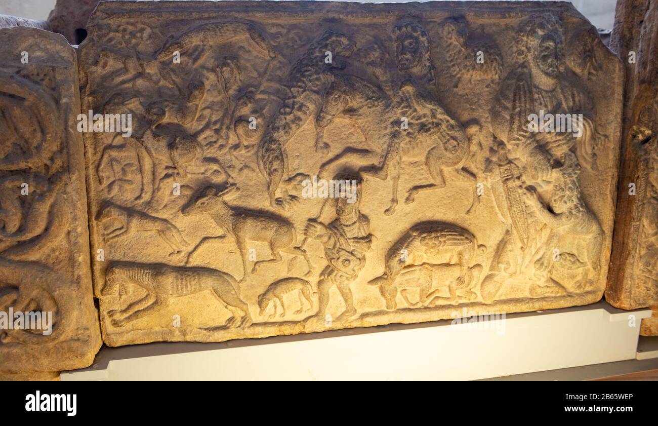 Saint Andrews Sarcophagus - a Pictish monument thought to date from around 760 ad Stock Photo