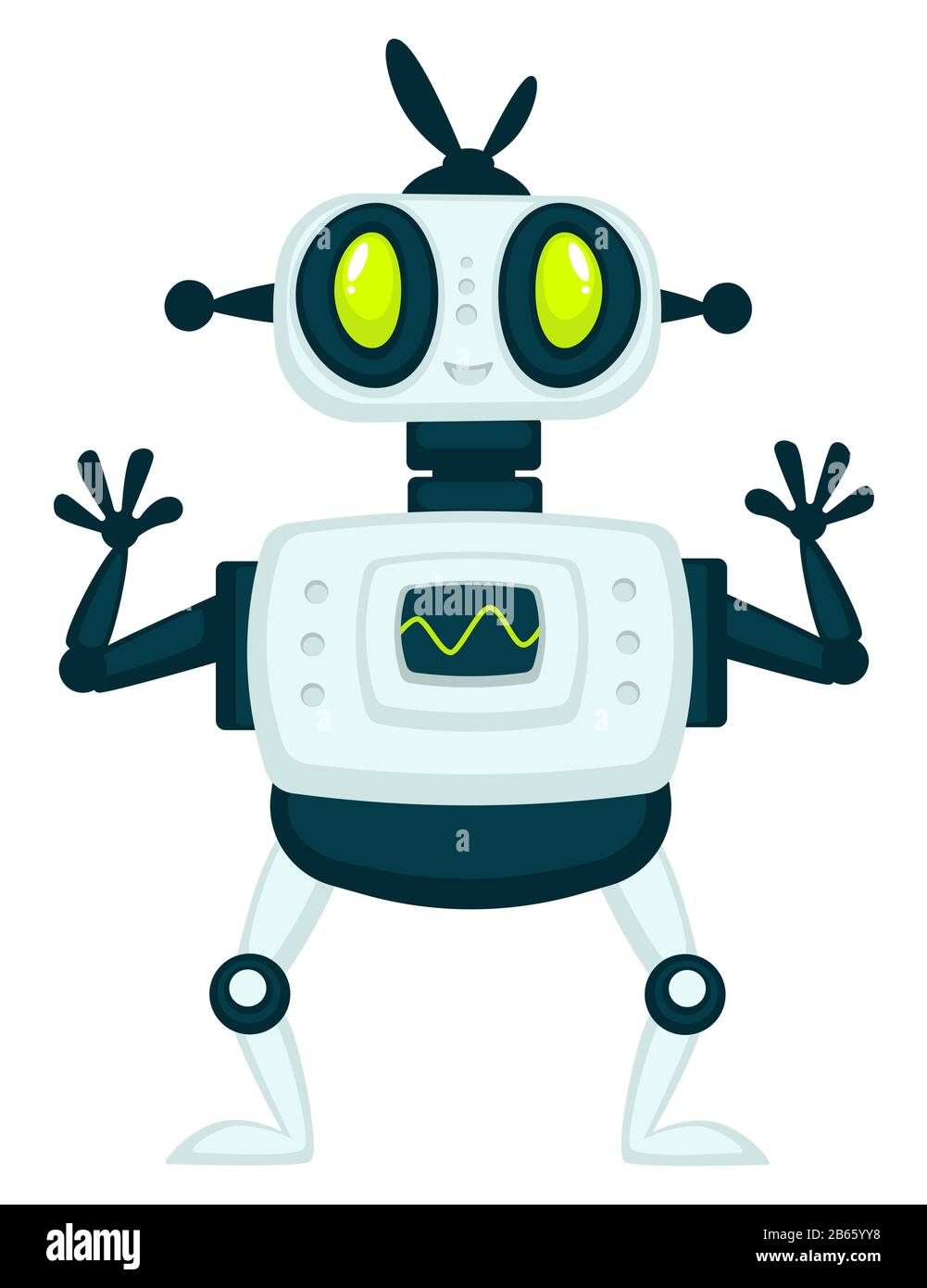 Robot isolated icon, humanoid or android, futuristic innovation Stock Vector