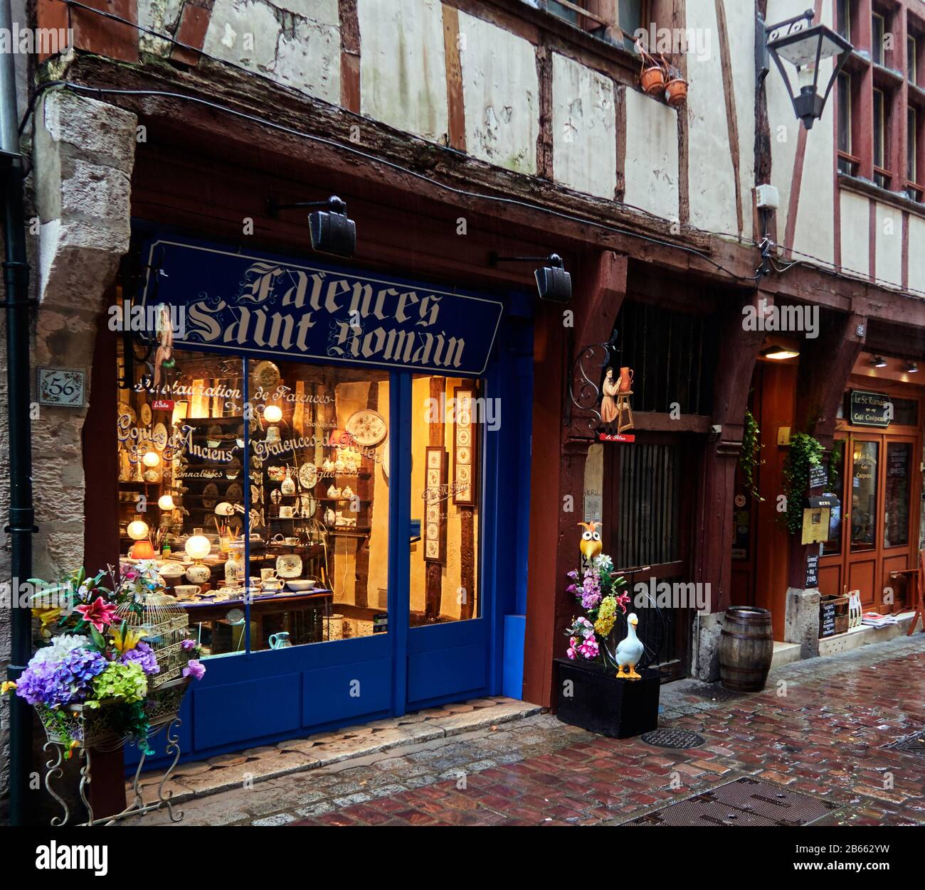 France, Normandy, Upper Normandy, Seine Maritime Rouen, , stained glass window workshop , in the old city. Stock Photo