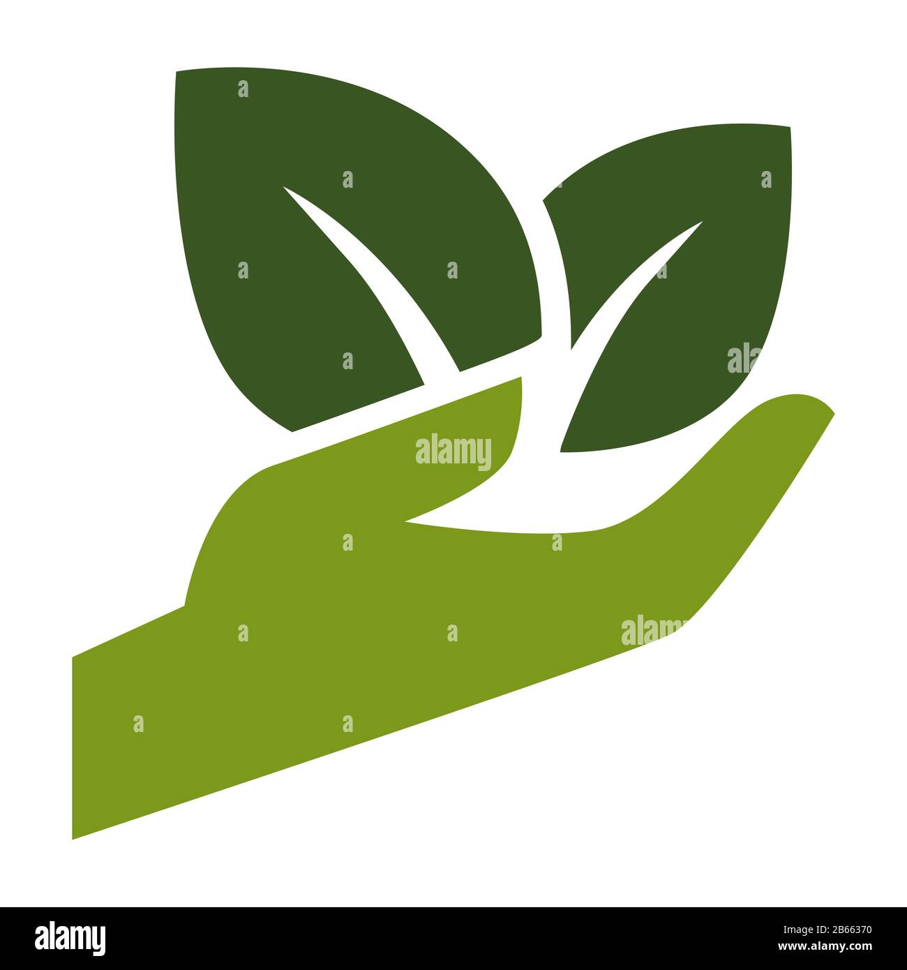 Hand holding leaves, Earth care and environment protection Stock Vector ...