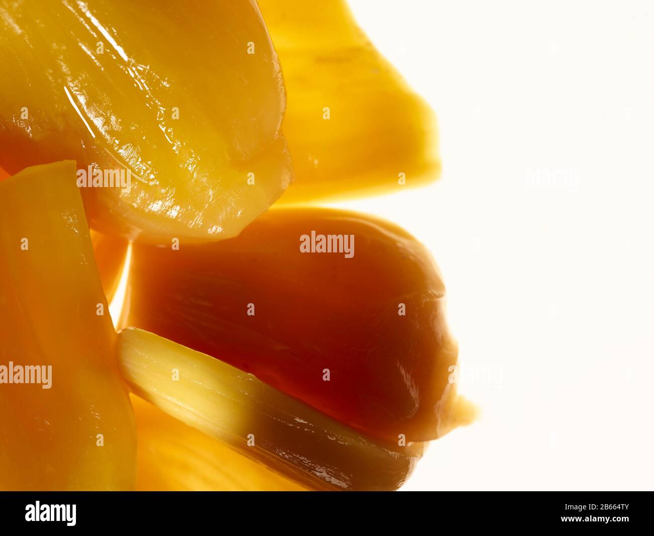 Jackfruit chunks food still life against white background Stock Photo