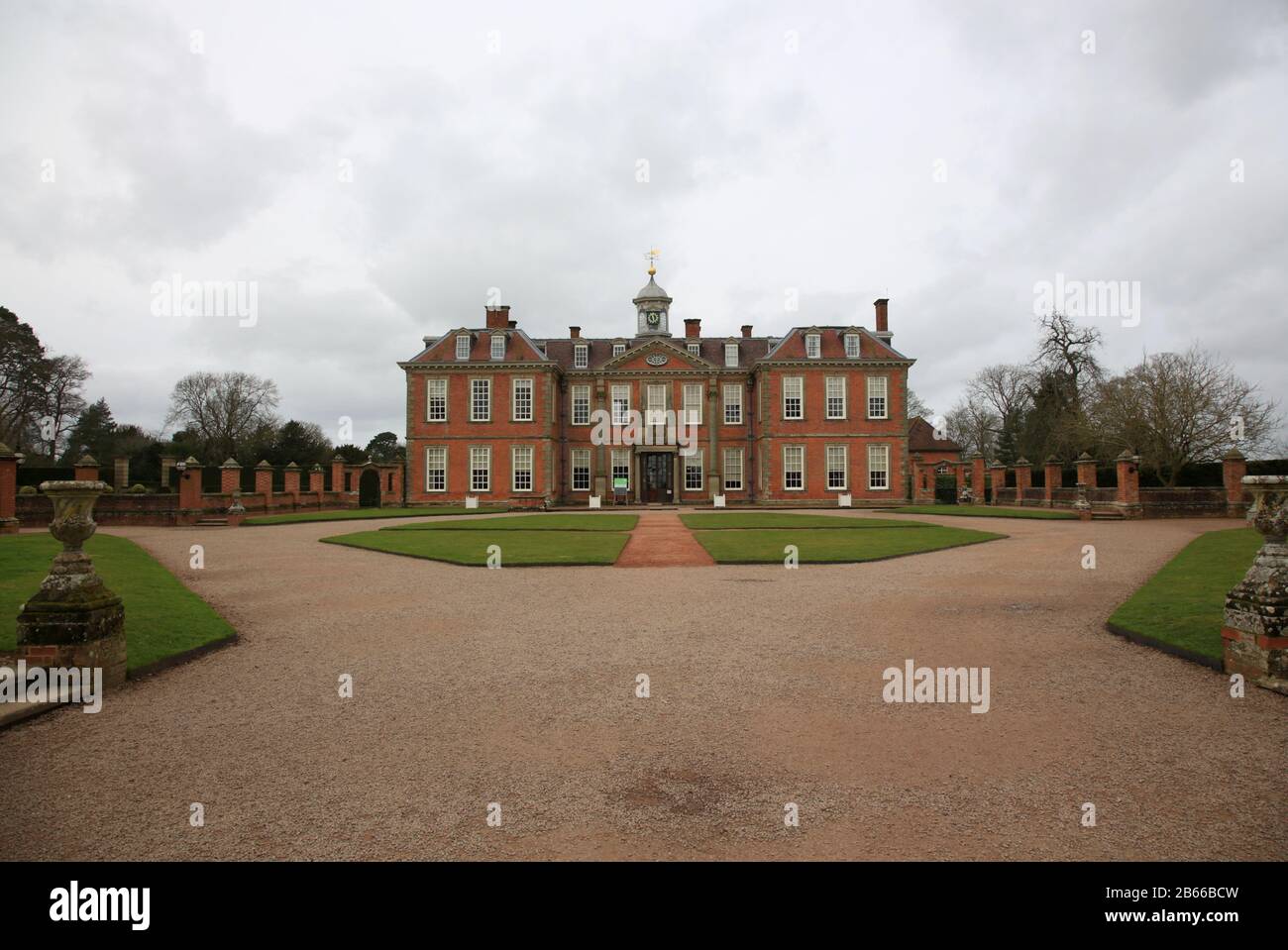 Front view of Hanbury hall, Worcestershire, England, UK. Stock Photo