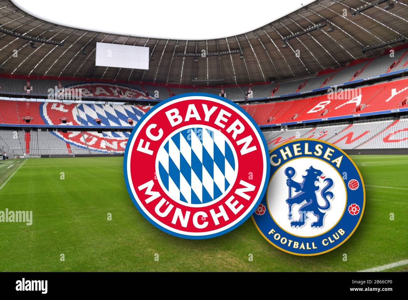 Photomontage Ghost Game Fc Bayern Munich Fc Chelsea In The