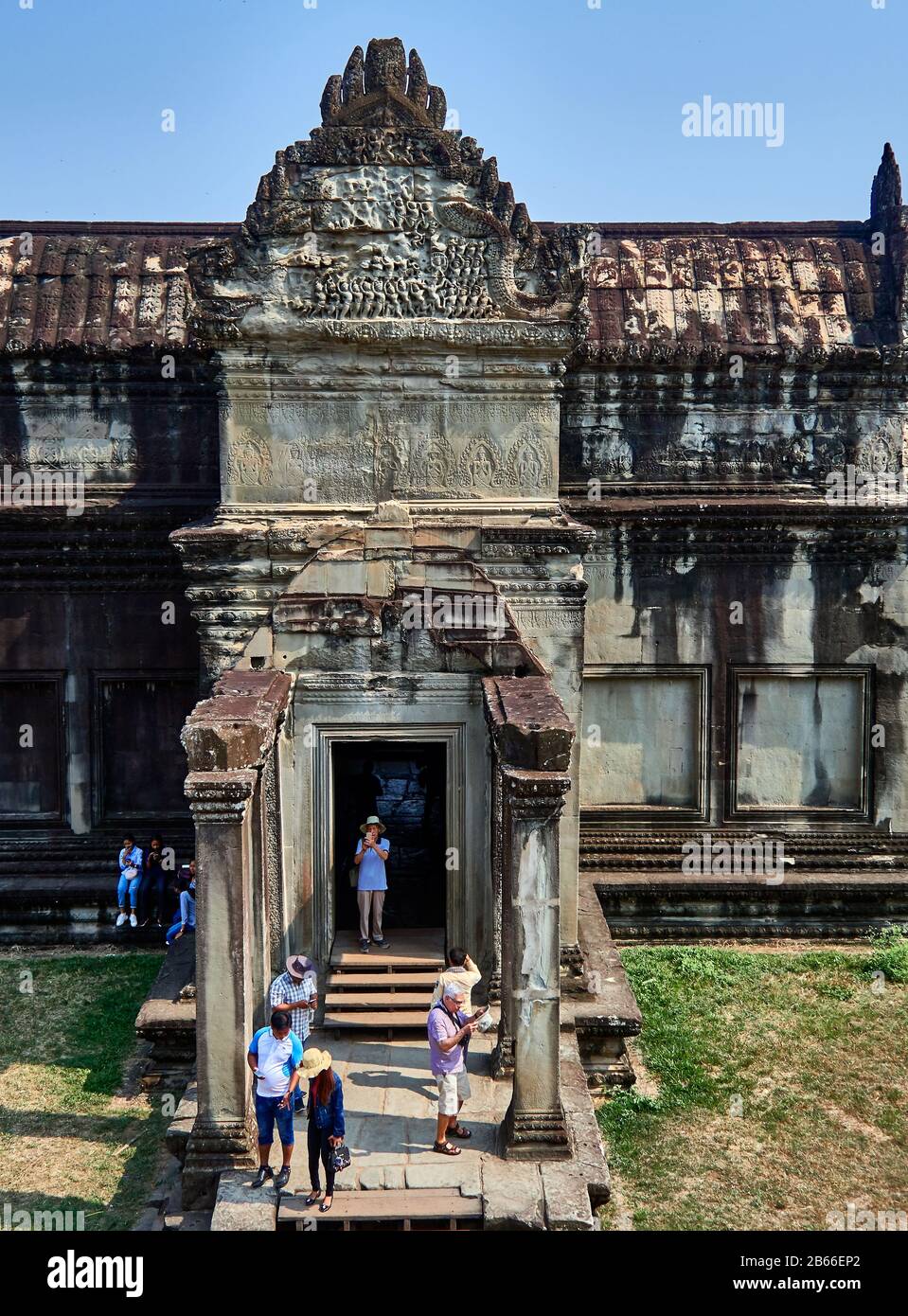 Cambodia, Angkor Wat – built by Suryavarman II (r 1112–52) – is the earthly representation of Mt Meru, the Mt Olympus of the Hindu faith and the abode of ancient gods. The Cambodian god-kings of old each strove to better their ancestors’ structures in size, scale and symmetry, culminating in what is believed to be the world’s largest religious building. Stock Photo