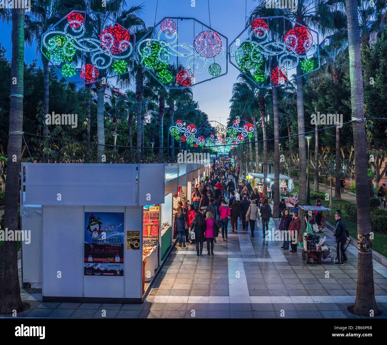 Almeria city in Christmas, Almeria, Andalusia, Spain Stock Photo