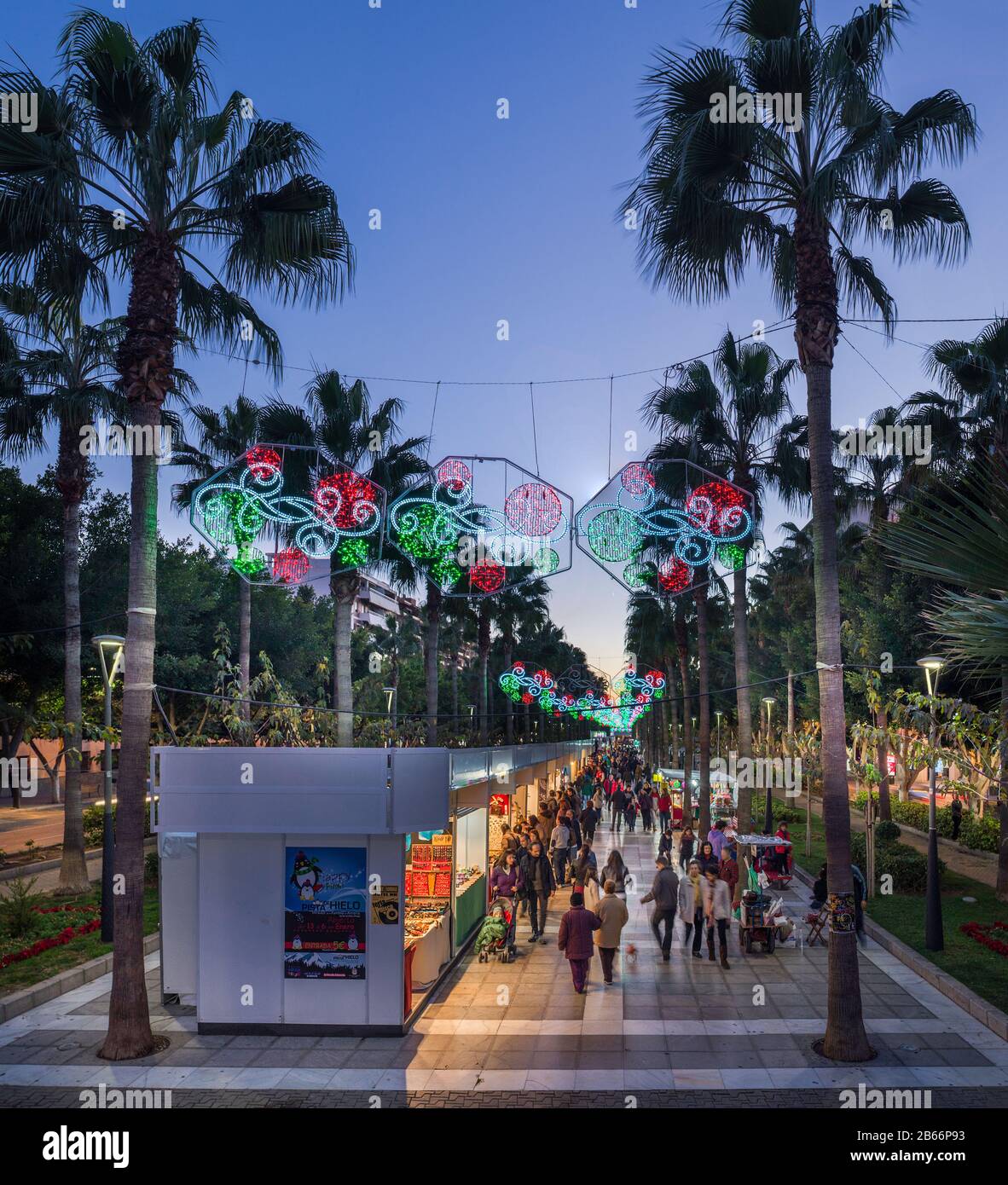 Almeria city in Christmas, Almeria, Andalusia, Spain Stock Photo