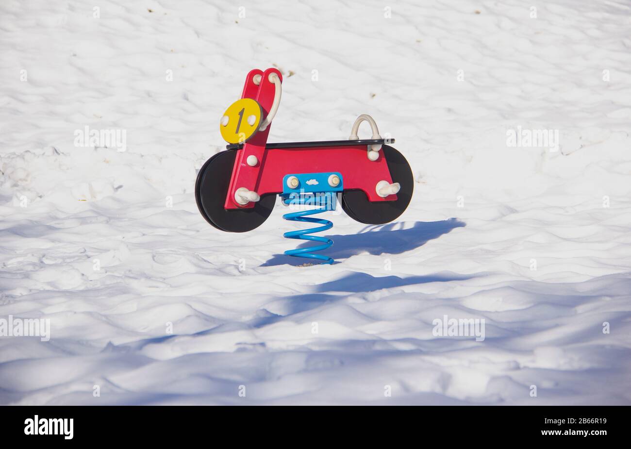 Bouncy bicycle in winter Stock Photo