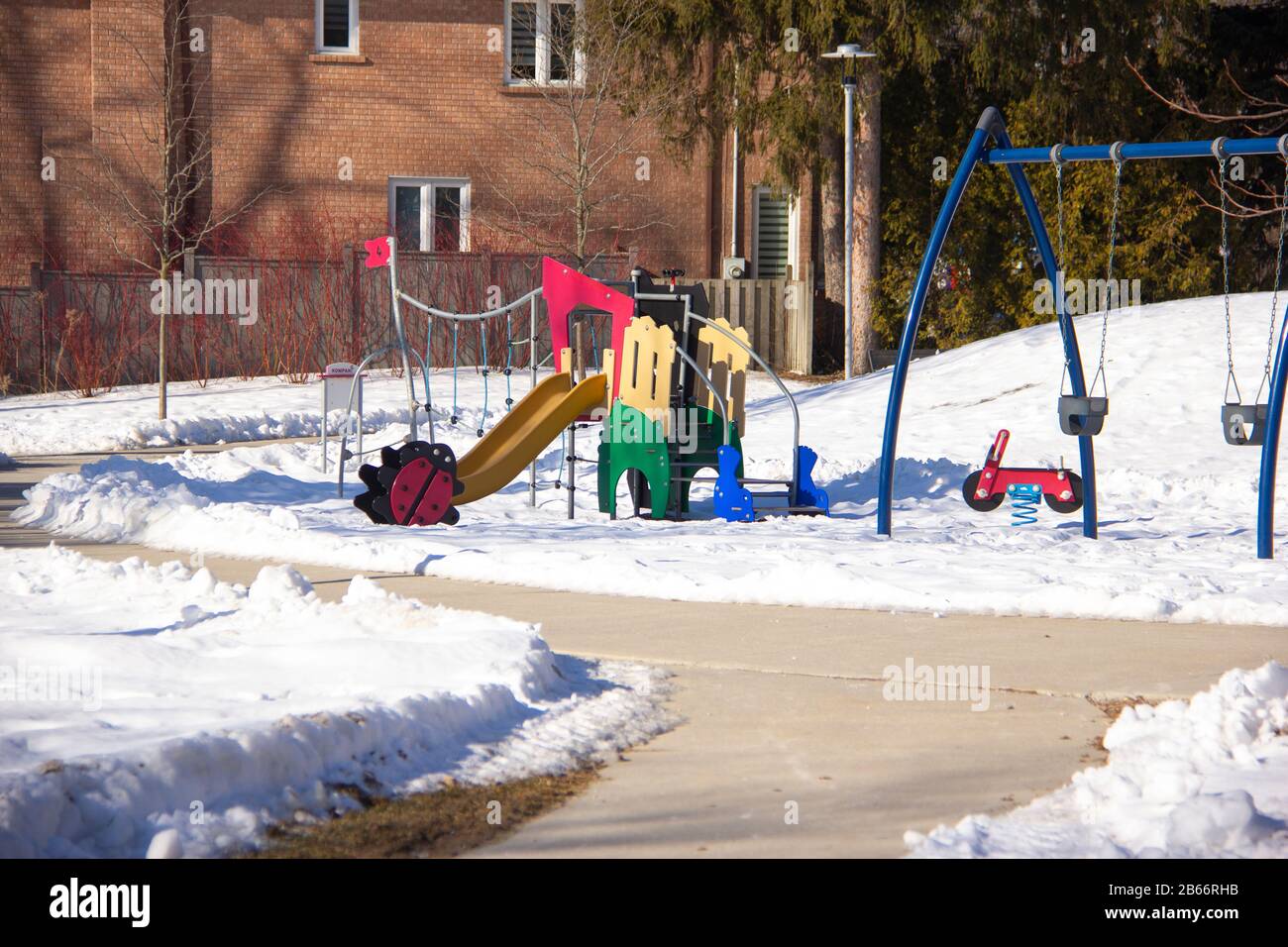 Playground in winter Stock Photo