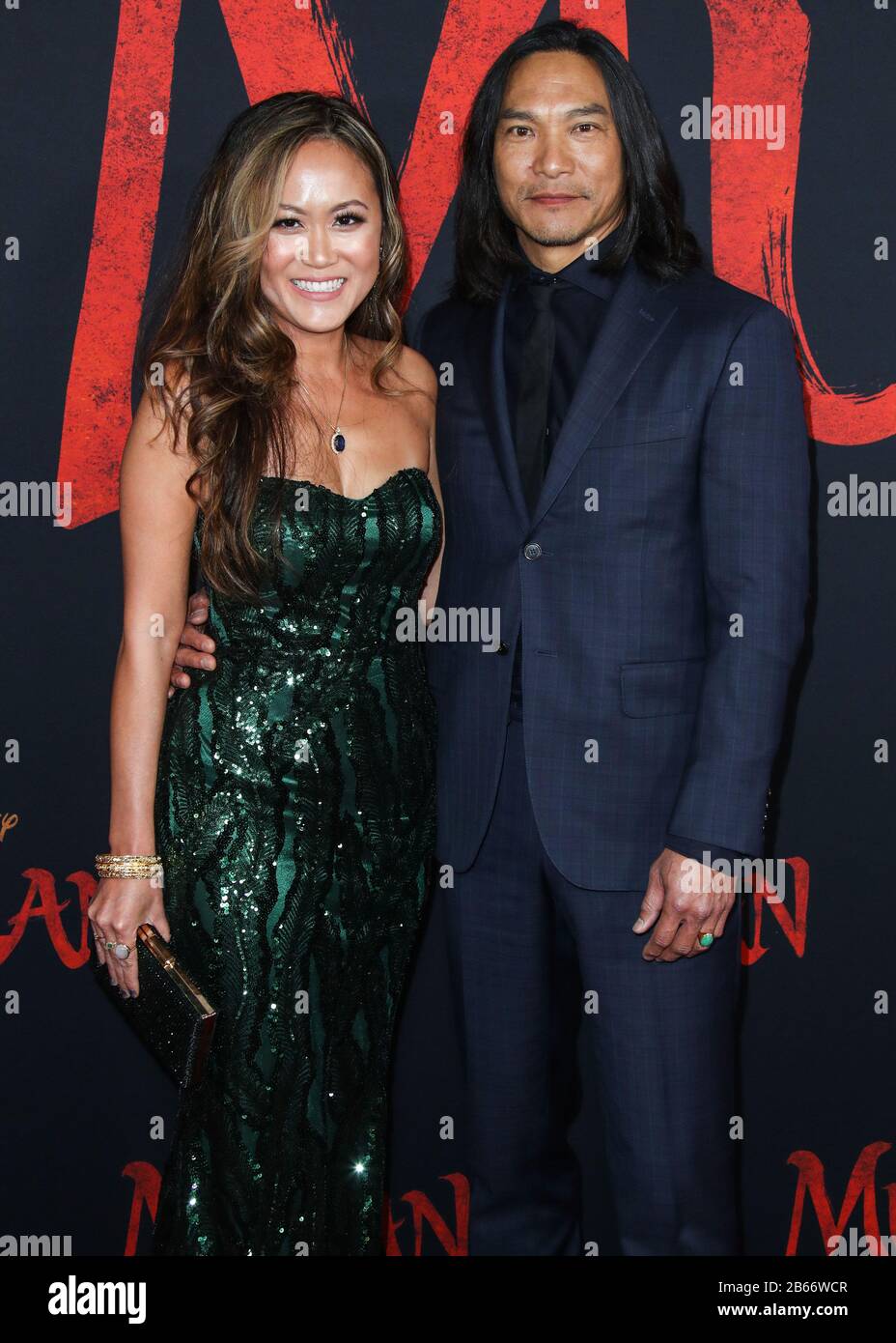 Hollywood, United States. 09th Mar, 2020. HOLLYWOOD, LOS ANGELES, CALIFORNIA, USA - MARCH 09: Diana Chan and husband/actor Jason Scott Lee arrive at the World Premiere Of Disney's 'Mulan' held at the El Capitan Theatre and Dolby Theatre on March 9, 2020 in Hollywood, Los Angeles, California, United States. (Photo by Xavier Collin/Image Press Agency) Credit: Image Press Agency/Alamy Live News Stock Photo