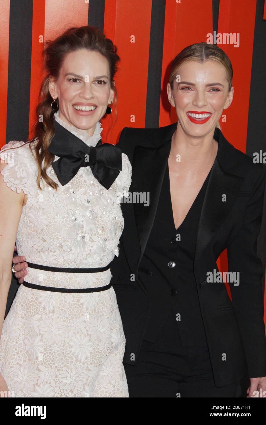 Los Angeles, USA. 09th Mar, 2020. Hilary Swank, Betty Gilpin 03/09/2020 ...
