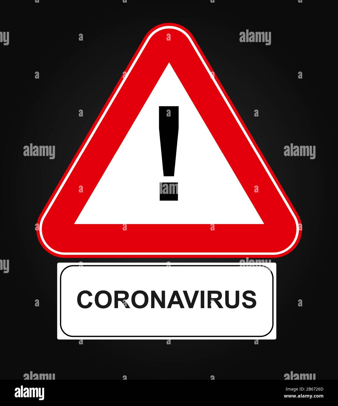 Corona Virus, (2019-nCoV). Alert sign and and under it the corona virus text Stock Vector