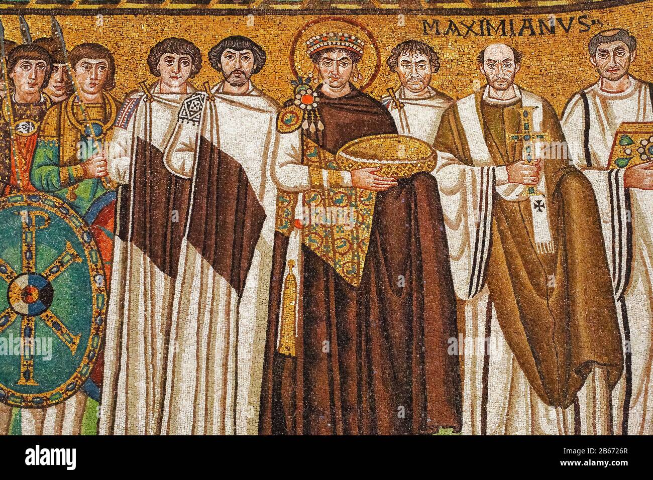 Italy Emilia Romagna Ravenna - San Vitale basilica - Emperor Justinian I and his court Stock Photo