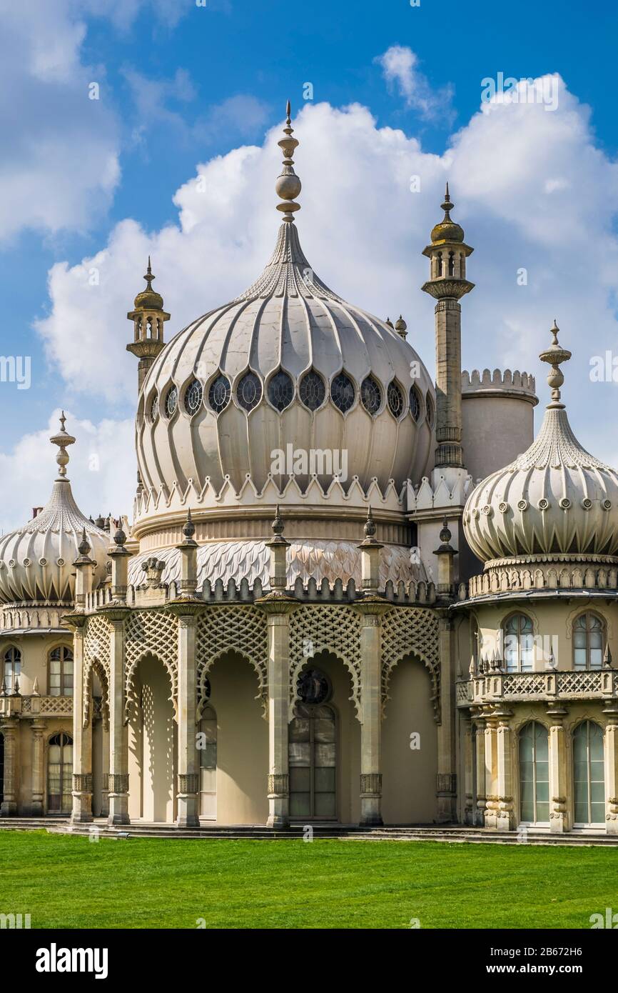 Brighton Pavilion, the coastal retreat of Prince George, the Prince Regent, in the 18th Century, Brighton and Hove, East Sussex, England Stock Photo