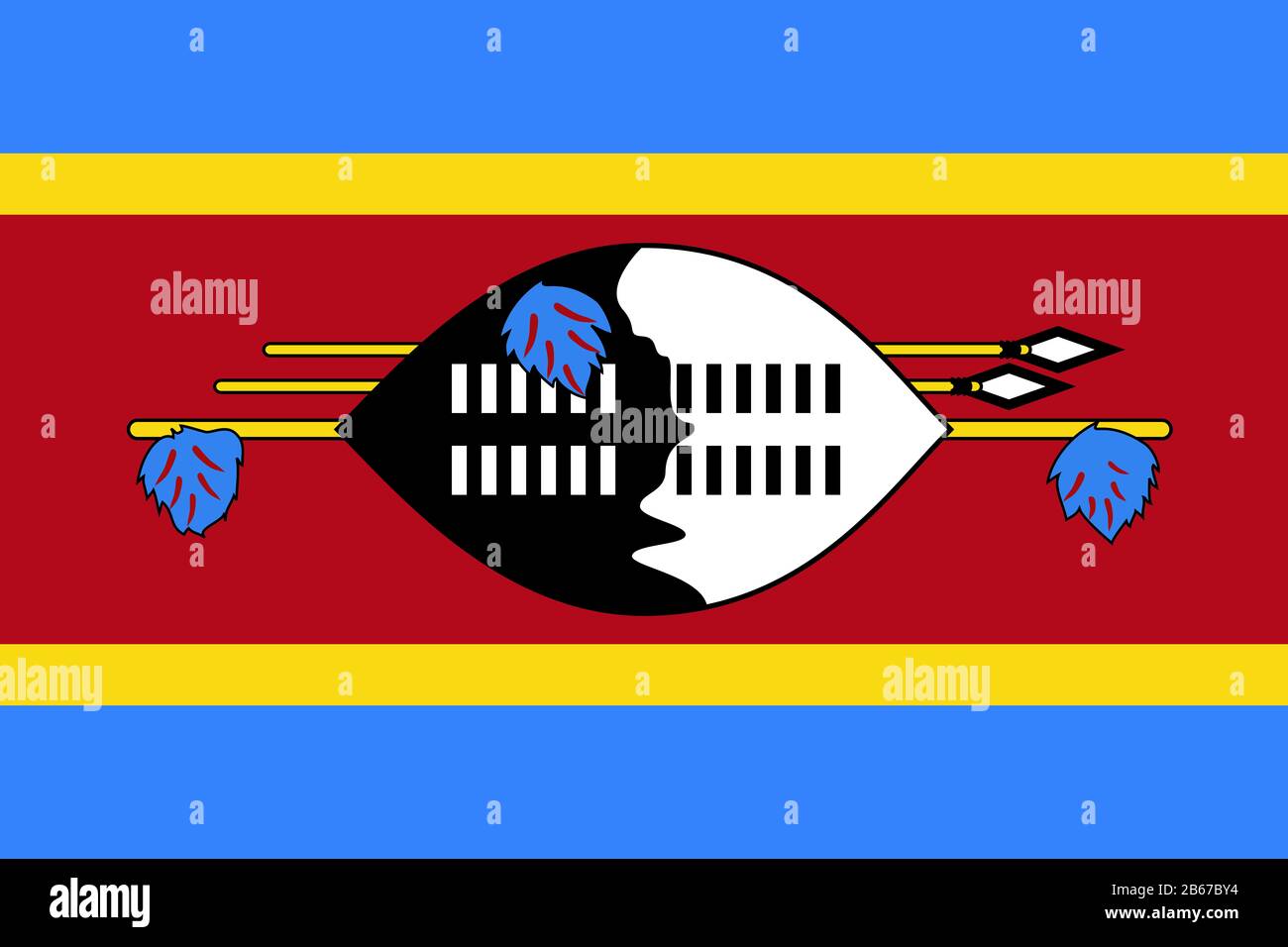 Flag of Swaziland - Swaziland flag standard ratio - true RGB color mode Stock Photo