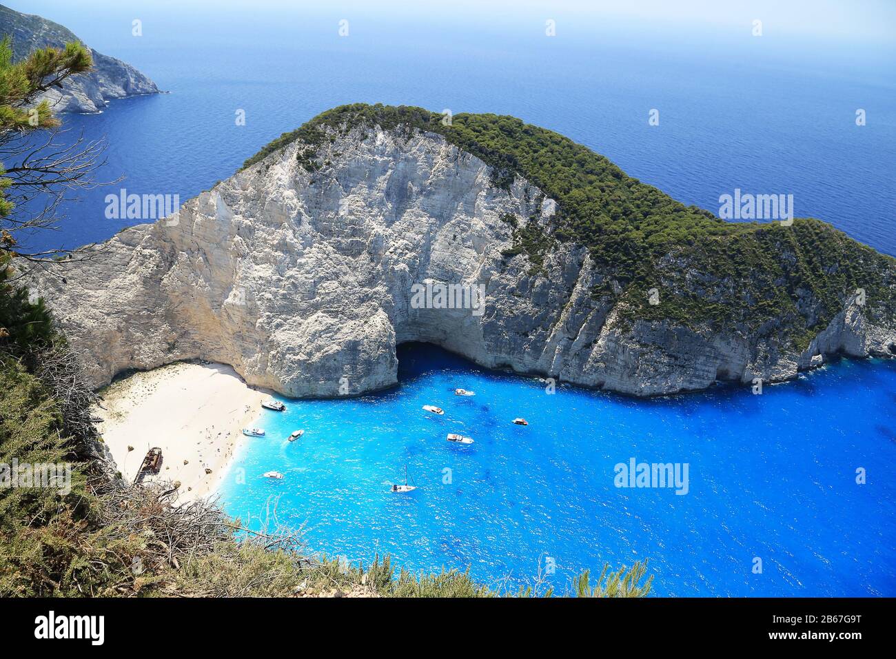 Best beach in the world,  top view 10 best beaches in the world, Shipwreck Beach, Greece Stock Photo