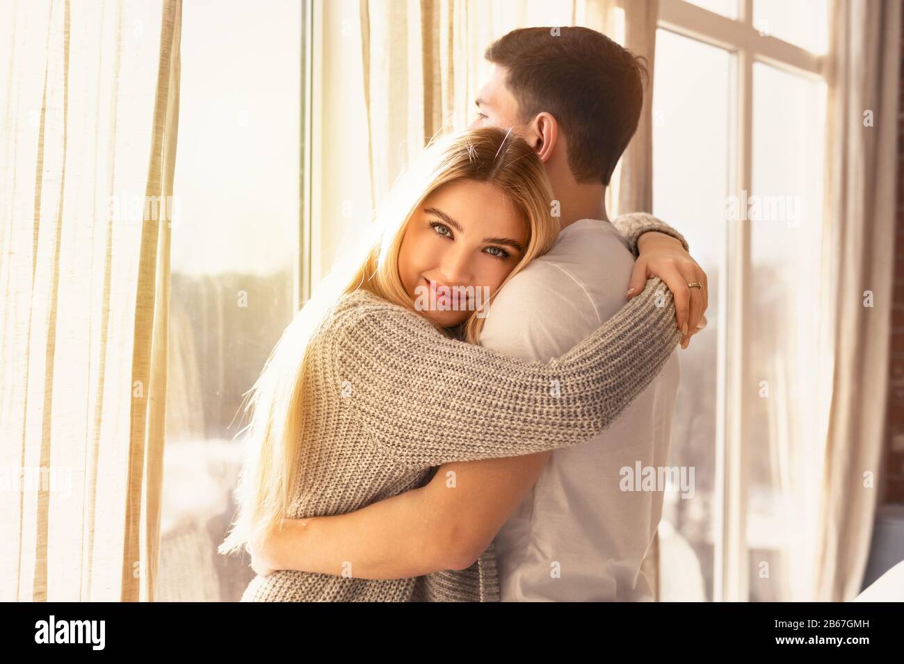 Girl And Guy Hugging