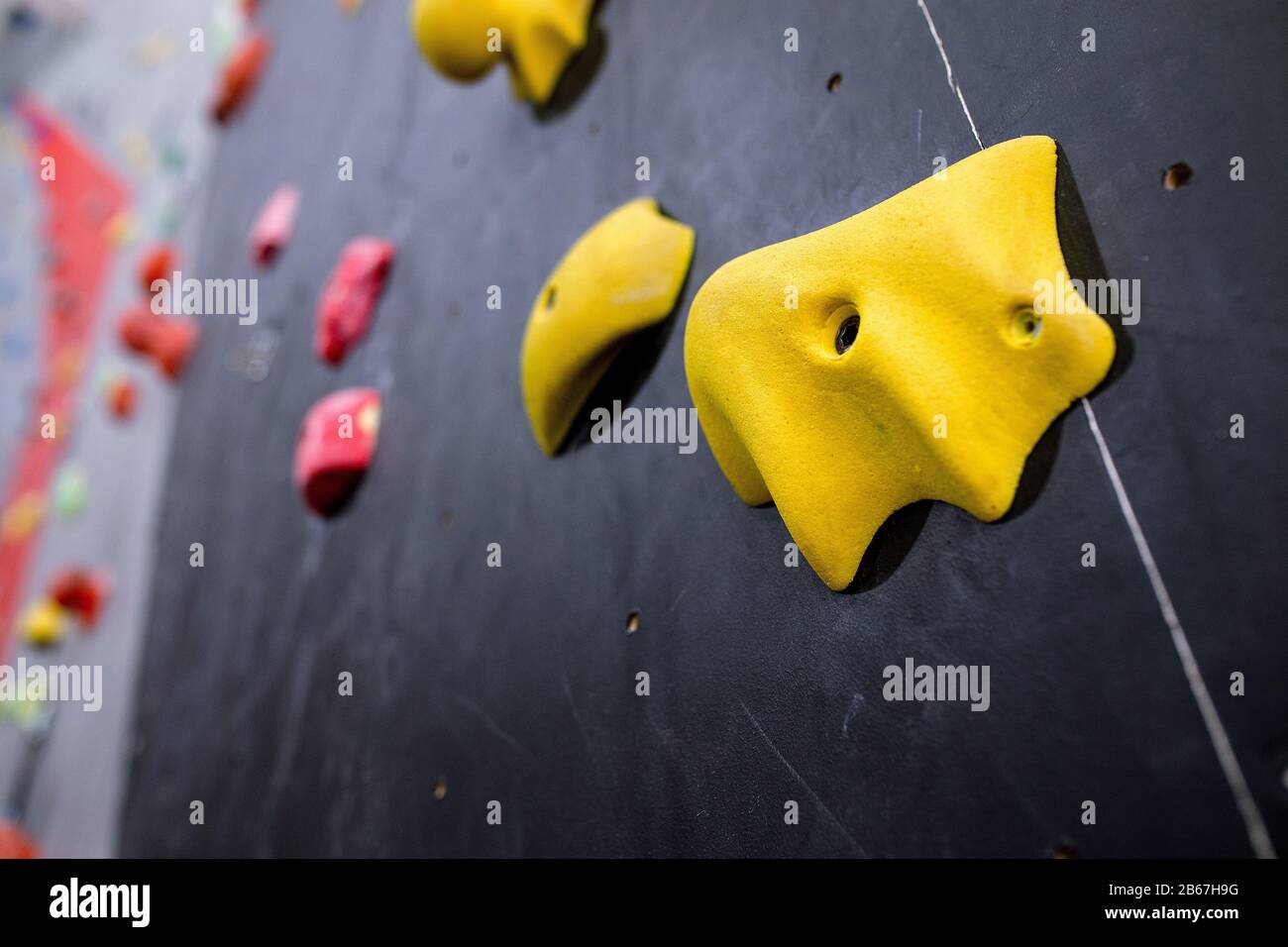 Climbing wall indoor helmet hi-res stock photography and images - Alamy