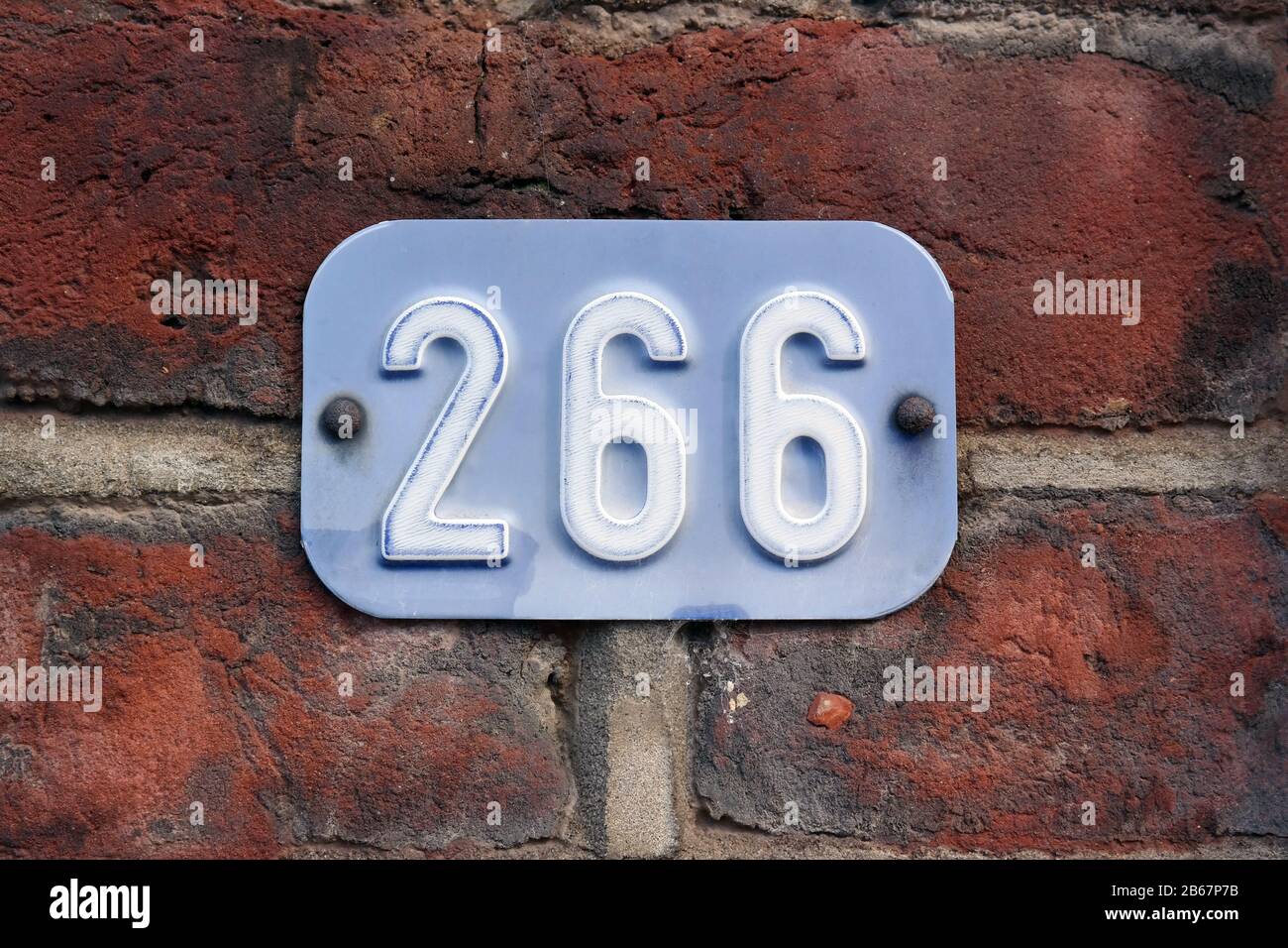 House Number 266 sign. Stock Photo