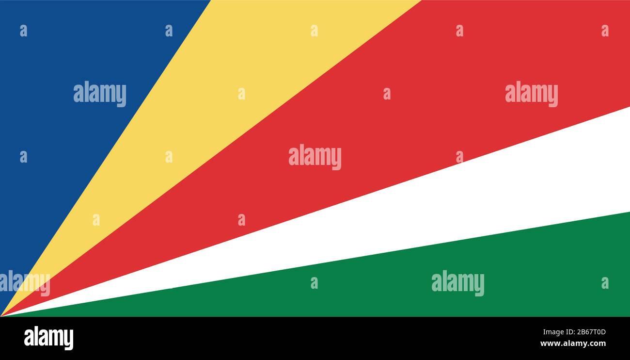 Flag of Seychelles - Seychellois flag standard ratio - true RGB color mode Stock Photo