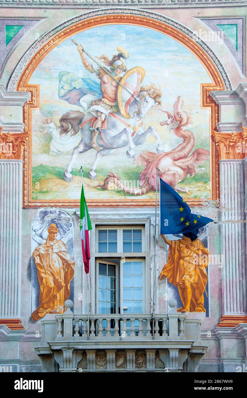 Palazzo San Giorgio, Genova, Italy Stock Photo