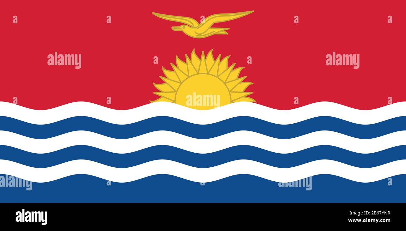 Flag of Kiribati - Kiribatian flag standard ratio - true RGB color mode Stock Photo