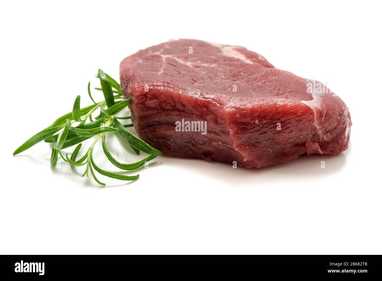 Raw beef steak fillet isolated on white background Stock Photo - Alamy