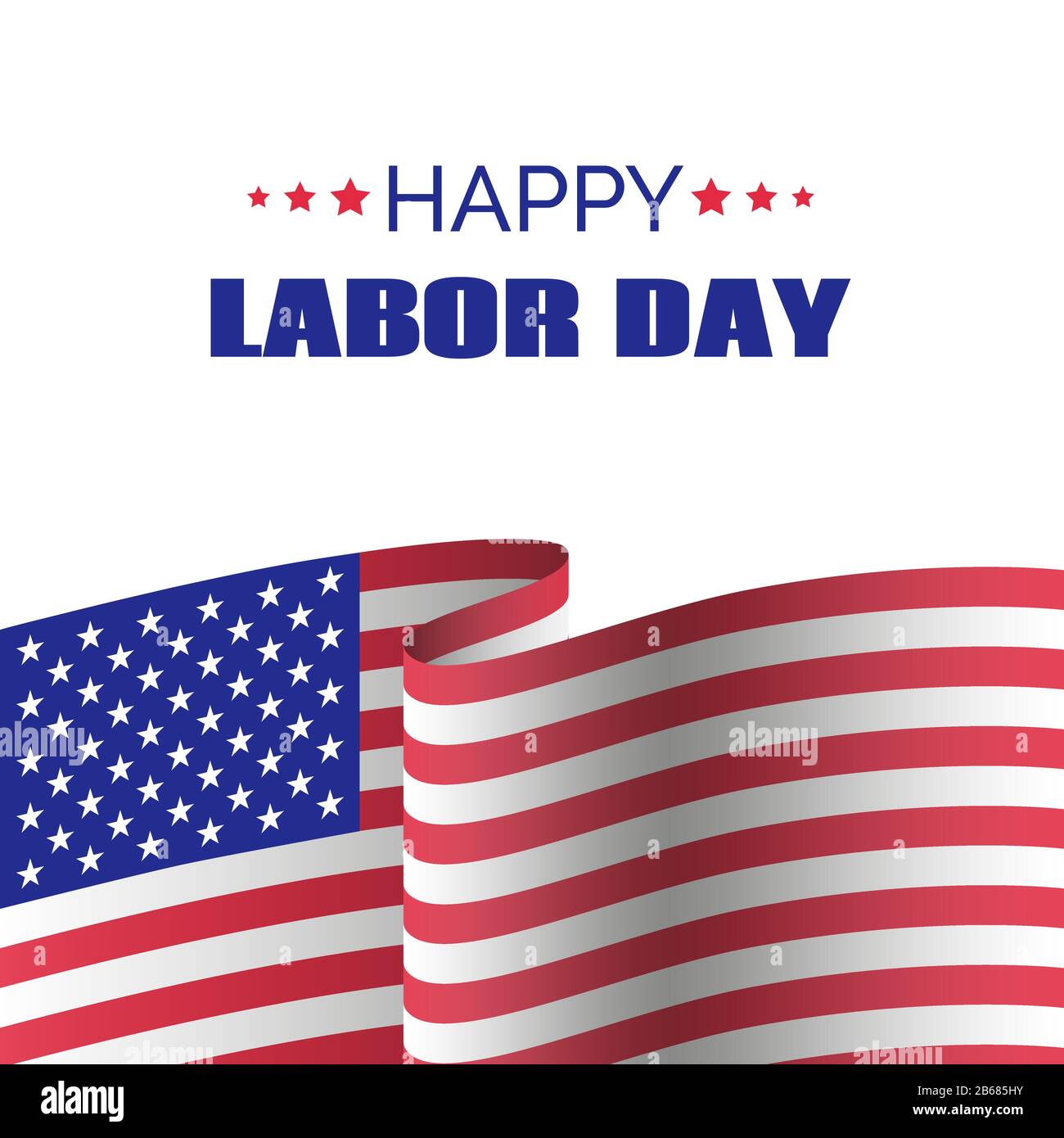 Happy labor day. Vector greeting card with usa flag Stock Vector