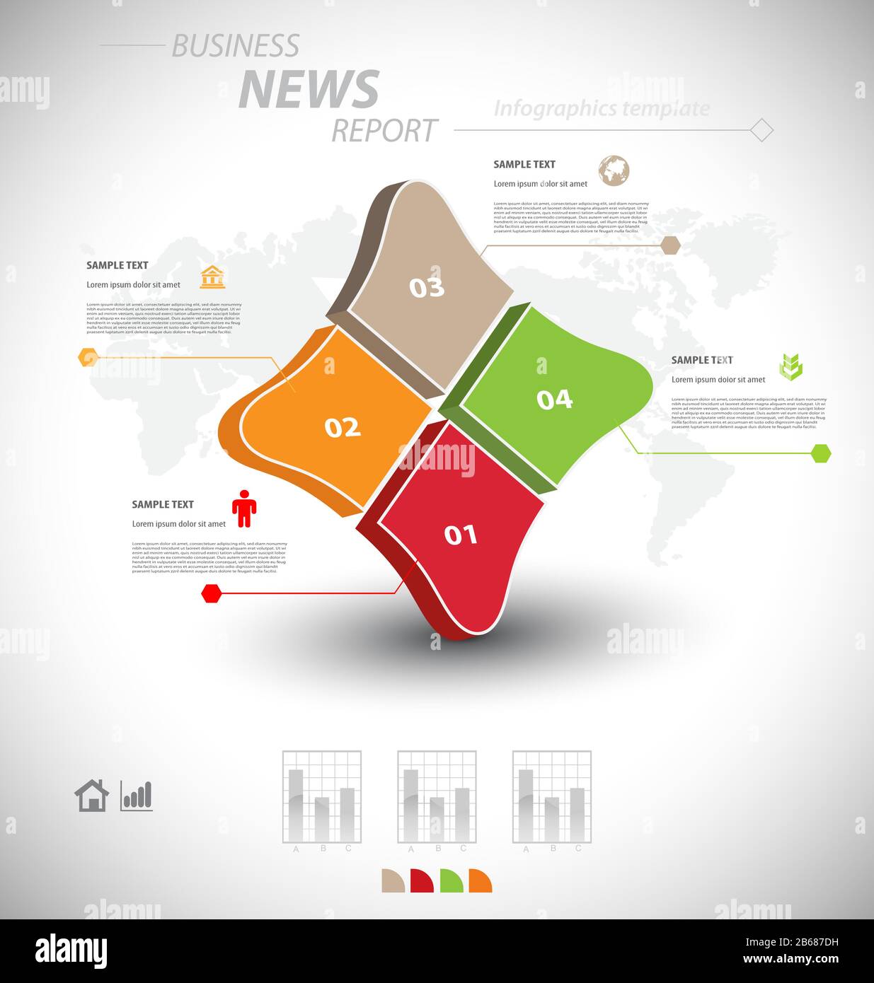 Business infographic template for interactive data communication Stock ...