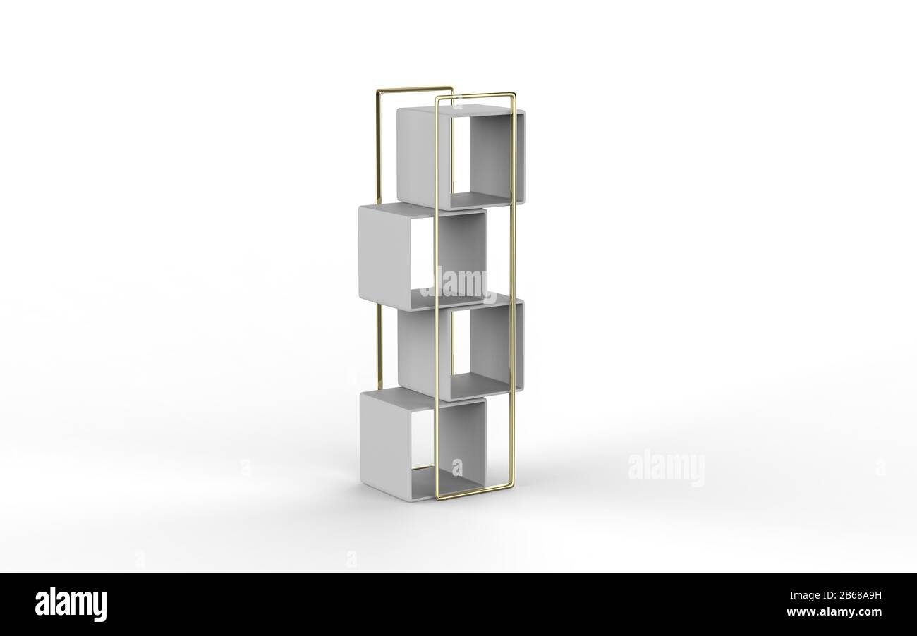 Display stand, retail display stand for product , display stands isolated on white background. 3d illustration Stock Photo