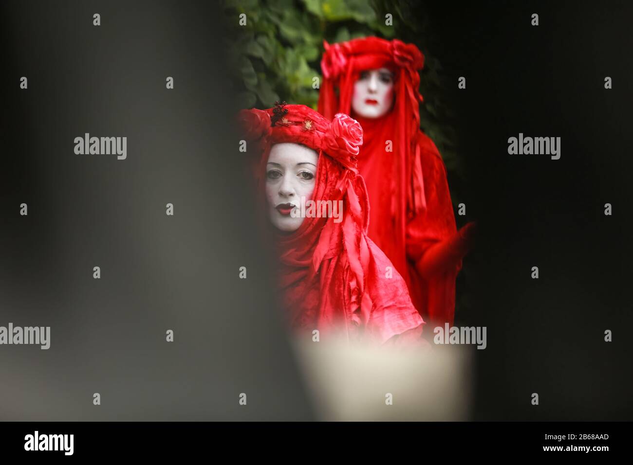 London, UK, 11 Jun 2019. Red Rebel Brigade, Extinction Rebellion - protest at Trafalgar Square. Credit: Waldemar Sikora Stock Photo