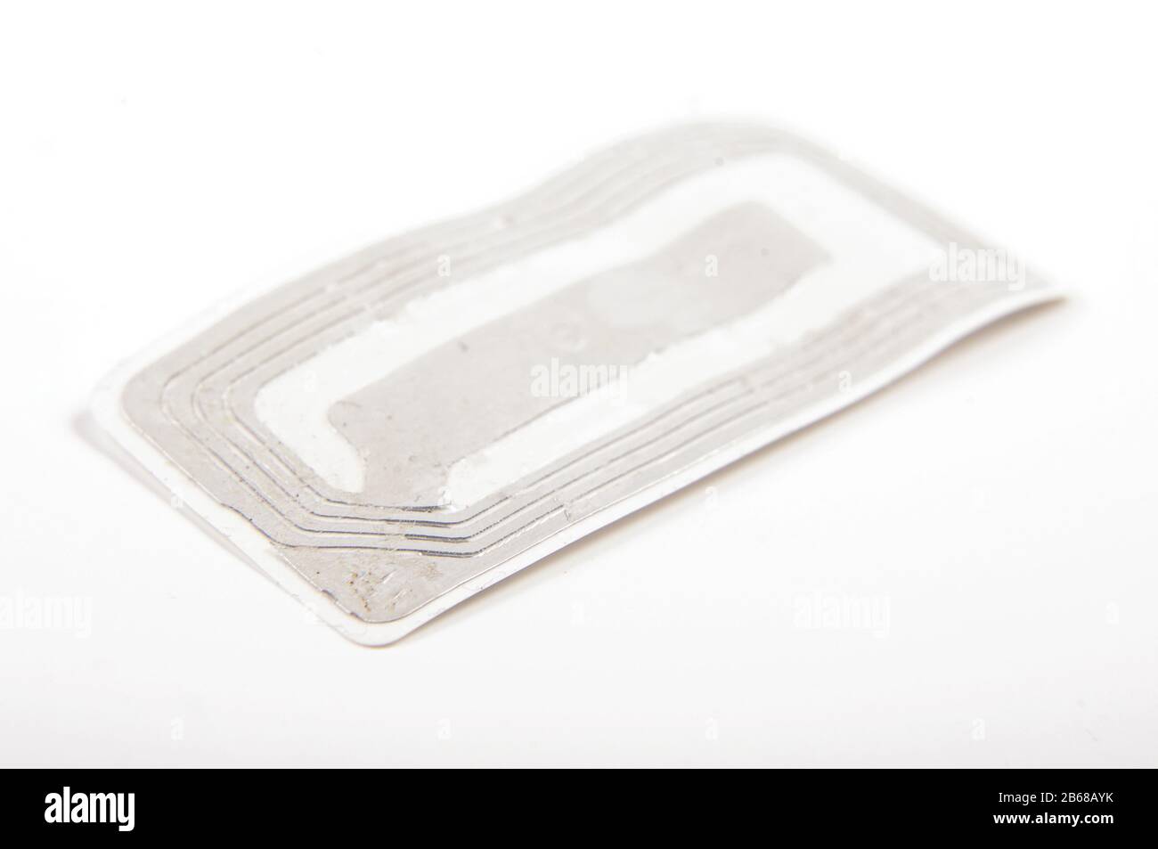 Radio frequency identification label for security in shops Stock Photo