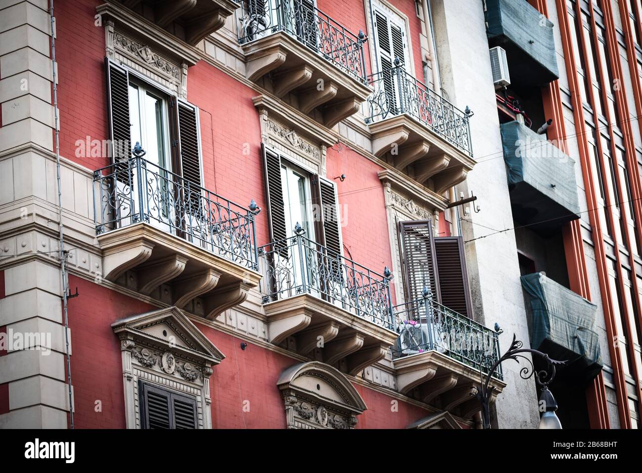 arhitectural buildings design on the historical streets of Palermo ...
