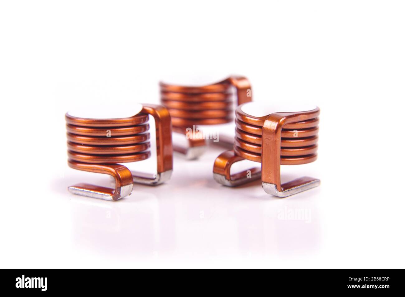 Power SMD air coil inductor for high power electronics isolated on the white background Stock