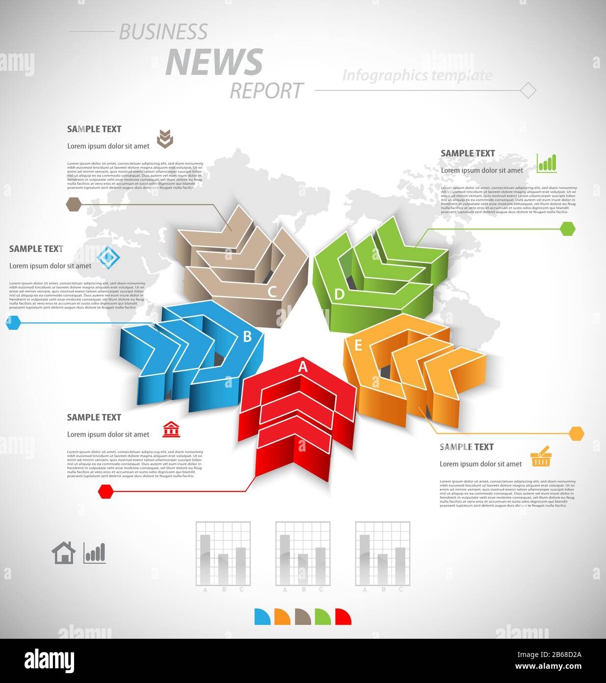Business infographic template for interactive data communication Stock ...