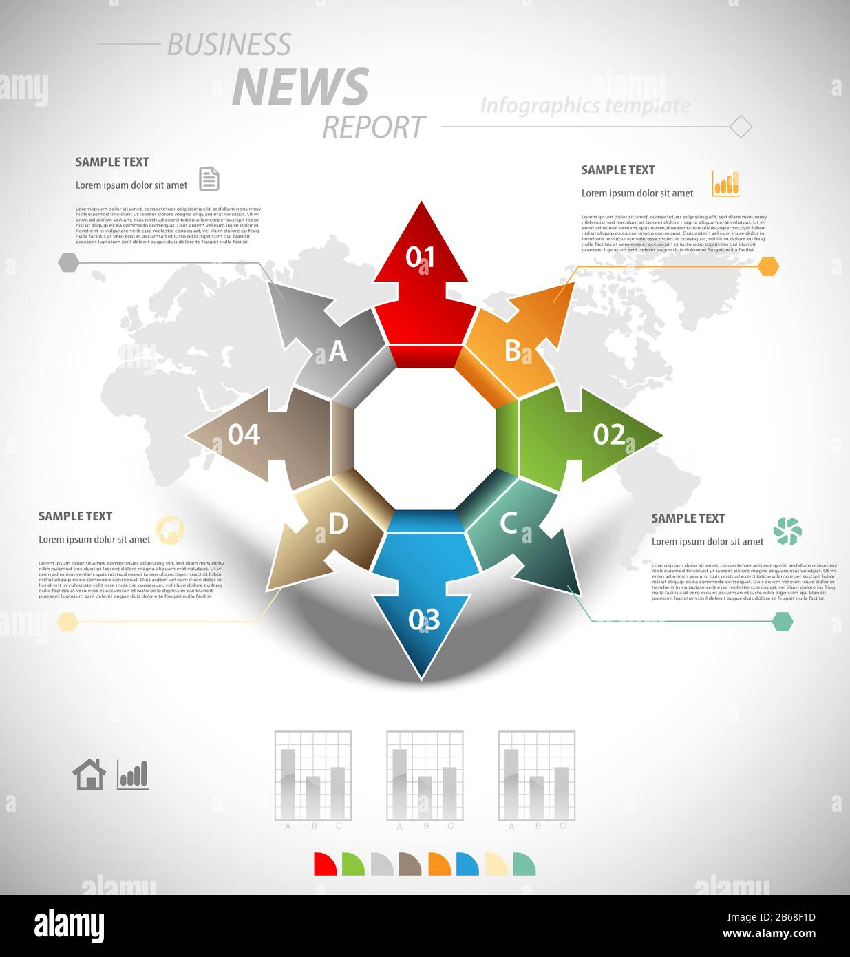 Business infographic template for interactive data communication Stock ...