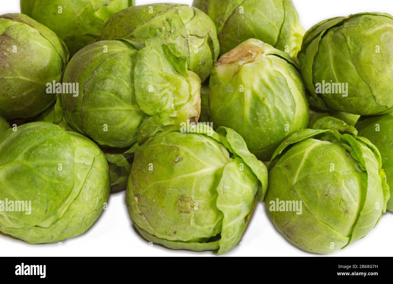 Brussels sprout background, heap of sprouts Stock Photo