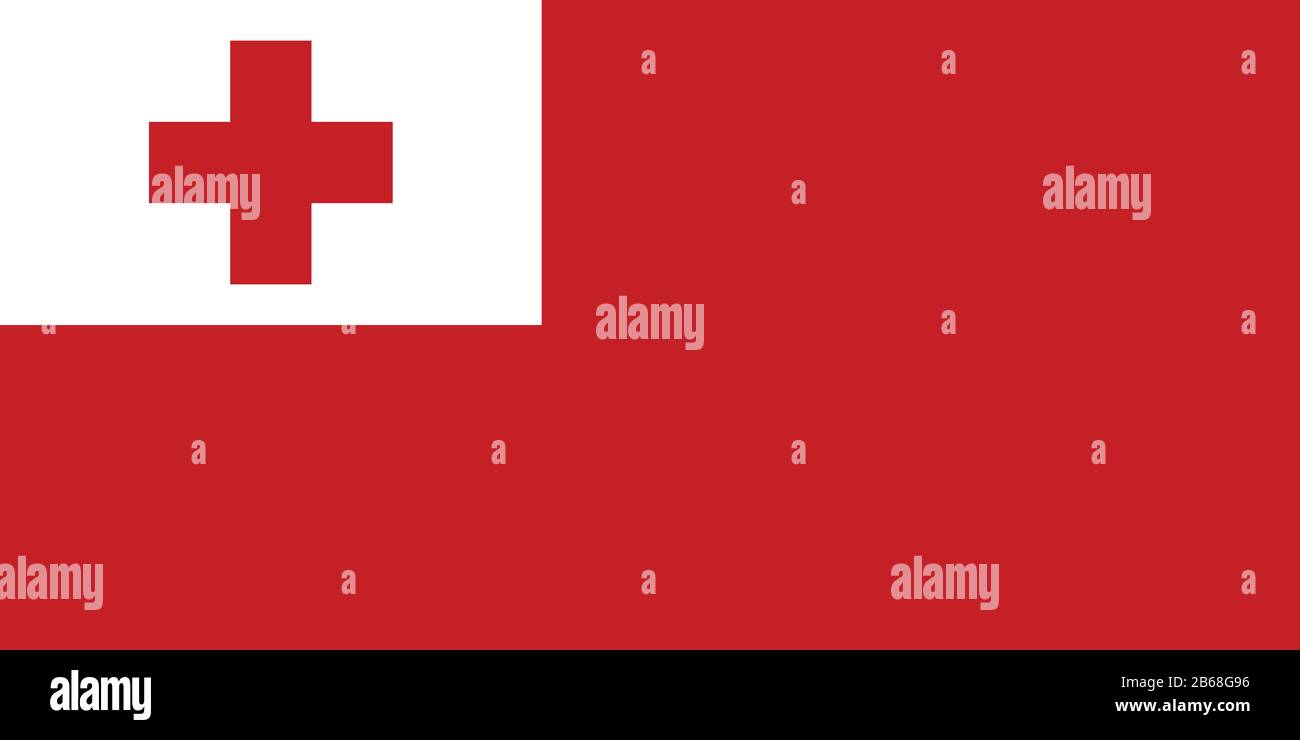 Flag of Tonga- Tongan flag standard ratio - true RGB color mode Stock Photo