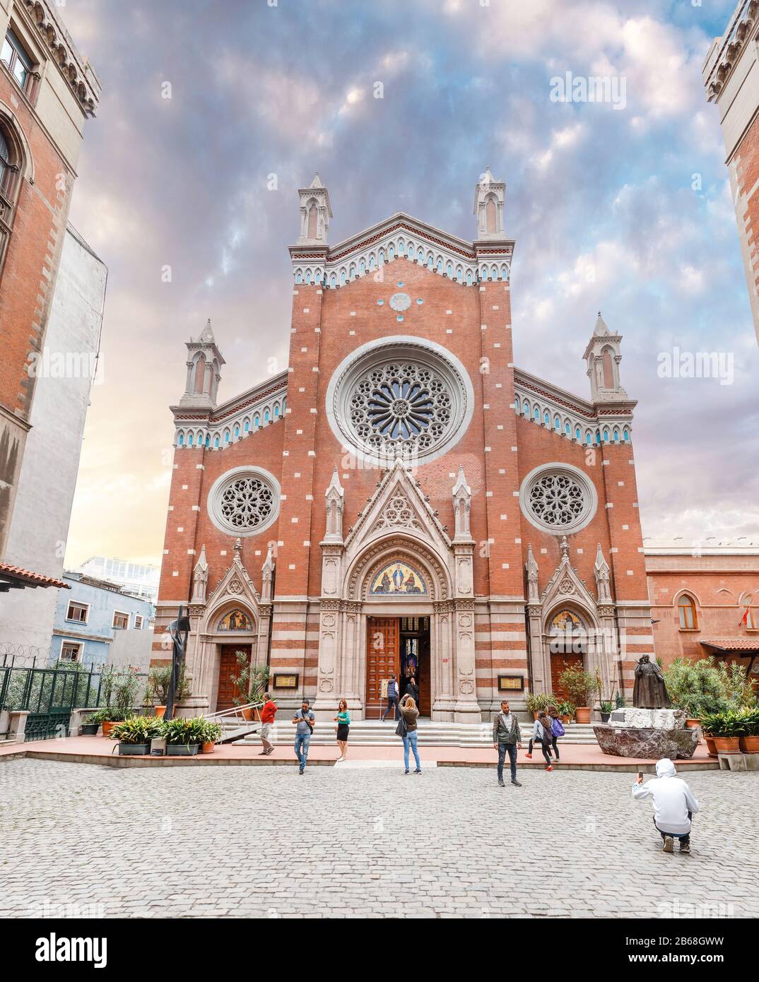 SEPTEMBER 2017, ISTANBUL, TURKEY: Famous visiting landmark of Sent Antuan Church, it is popular tourist destination Stock Photo