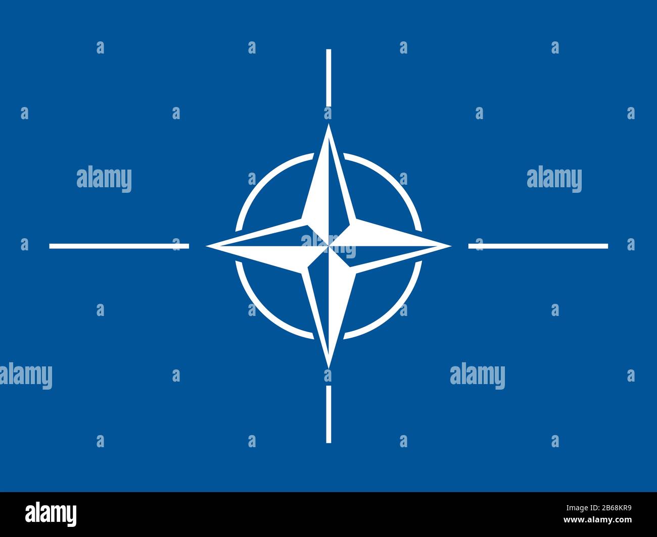Flag of NATO Canada- NATO flag standard ratio - true RGB color mode Stock Photo