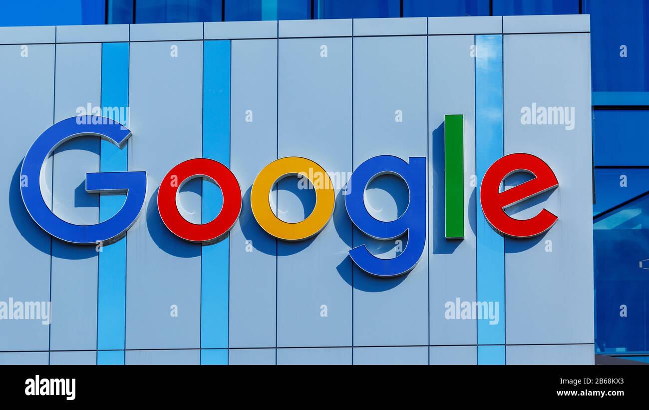 Google Logo Sign and building Kitchener Ontario Canada. Stock Photo