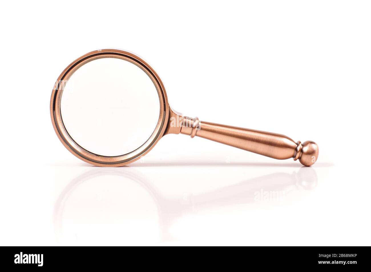 Professional old style magnifying glass loupe lens for inspection Stock