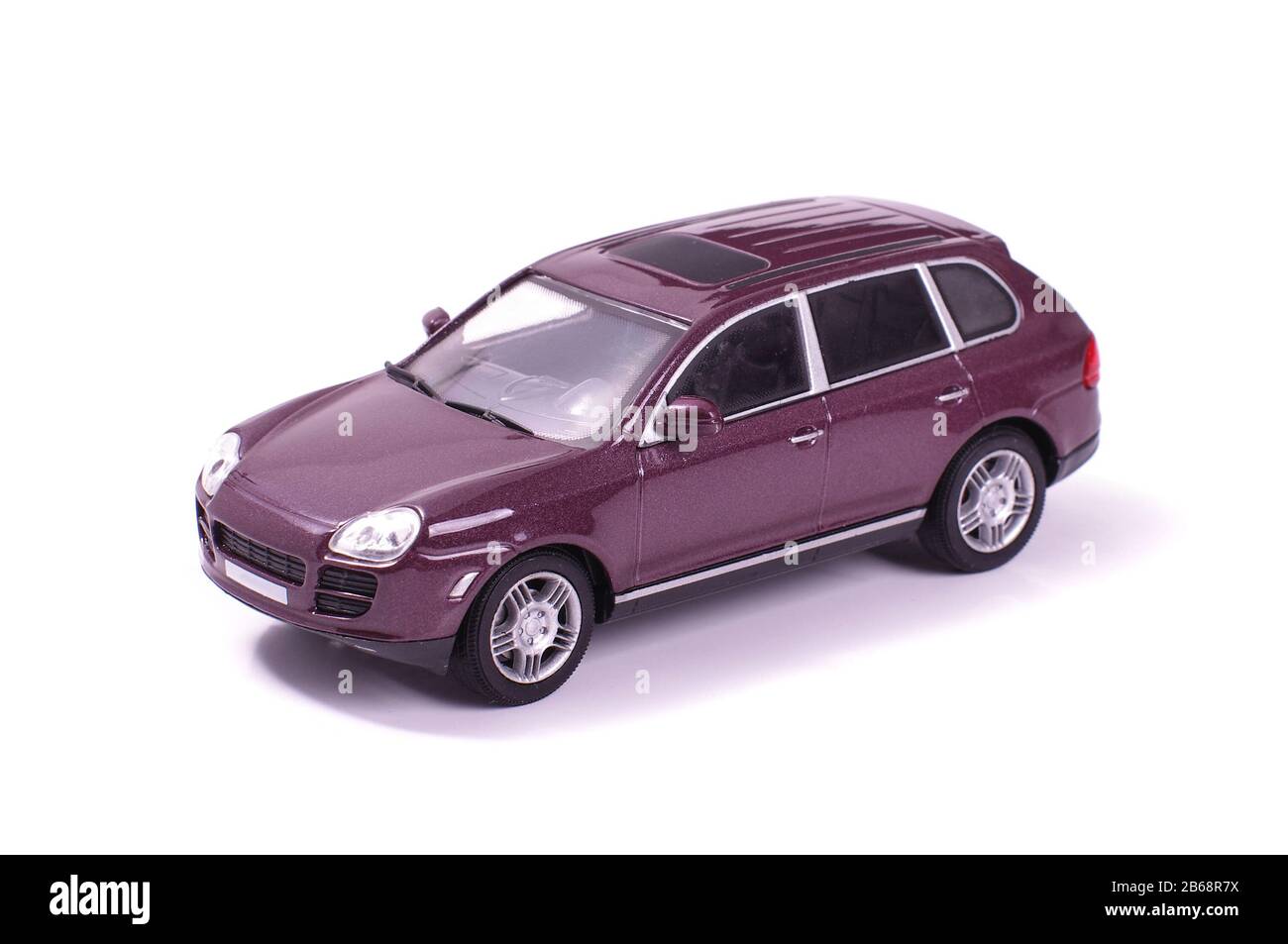 Die cast model vehicle scaled representation of real car isolated on