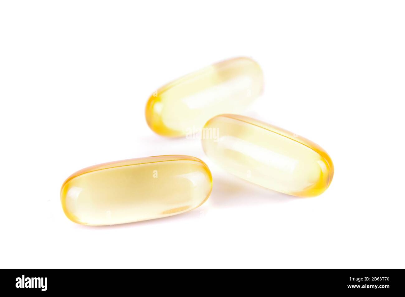 Macro close up of Omega 3 vitamin fatty acids capsules for healthy