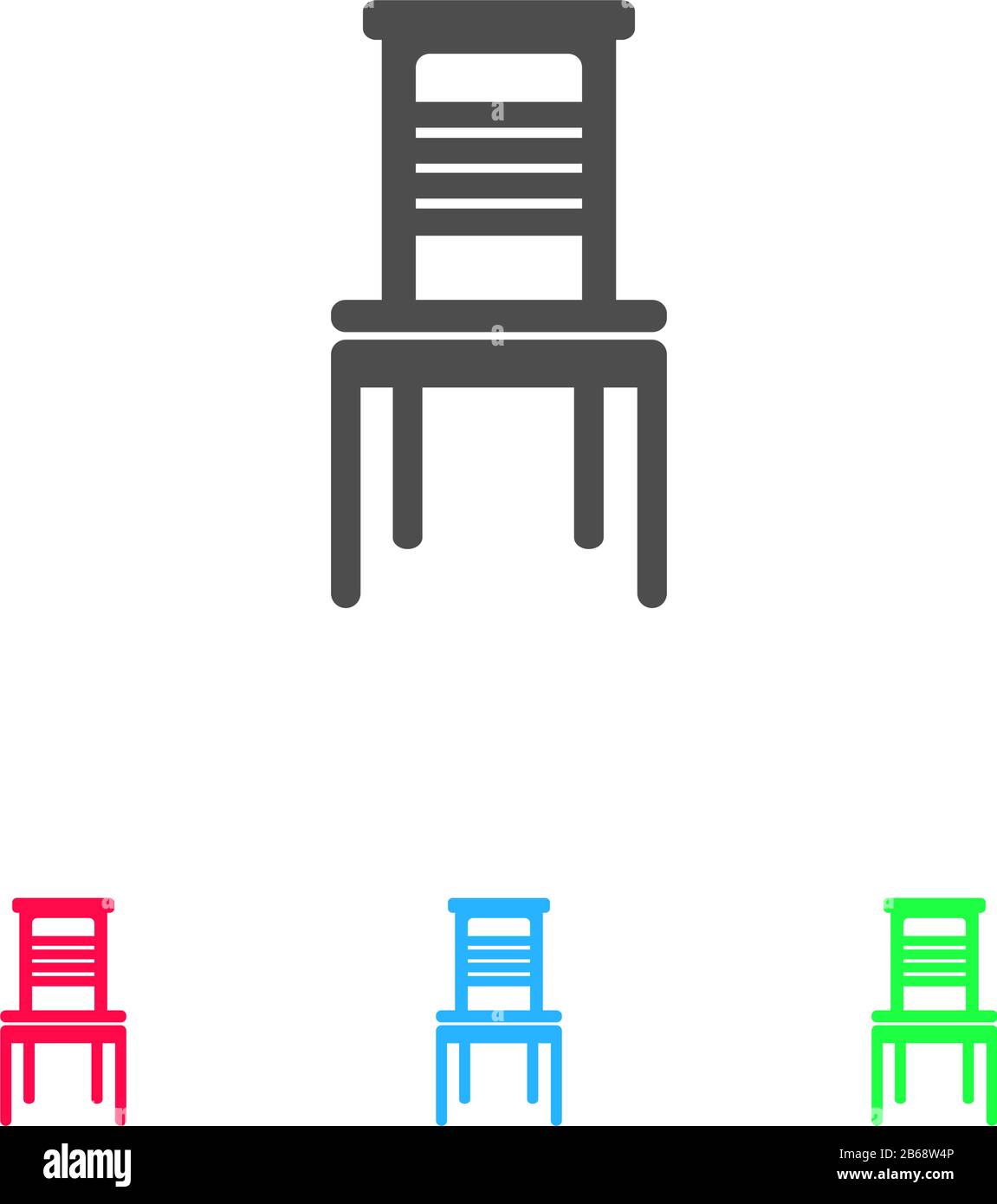 Chair icon flat. Color pictogram on white background. Vector ...