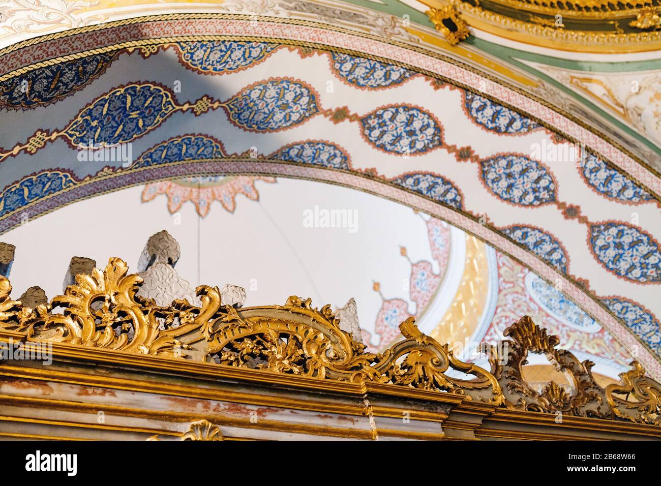 29 SEPTEMBER 2017, ISTANBUL, TURKEY: Decoration detail in the famous tourist attraction - Topkapi Palace Stock Photo