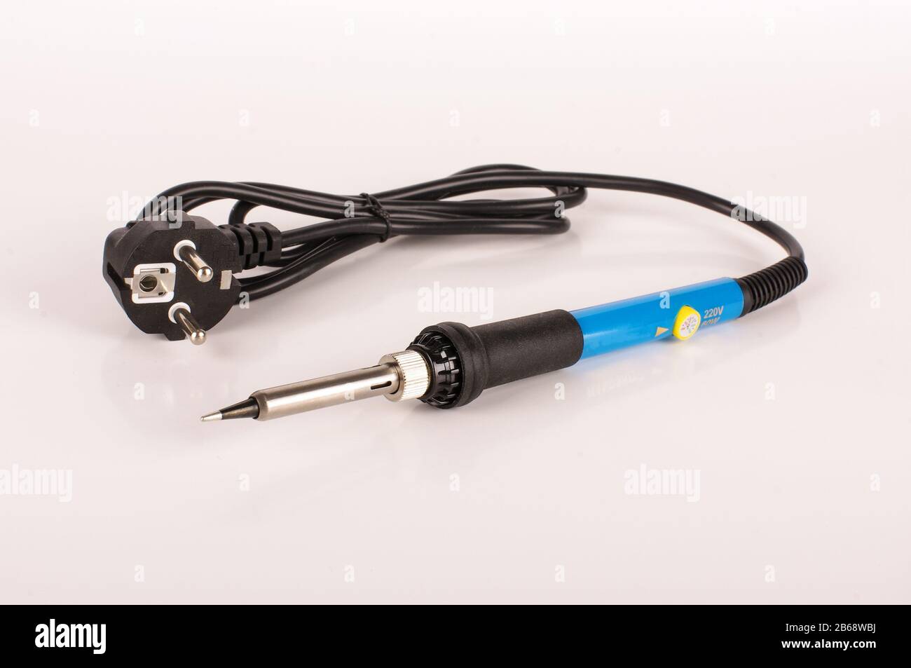 Solder iron for manual hand soldering and assembly isolated on the