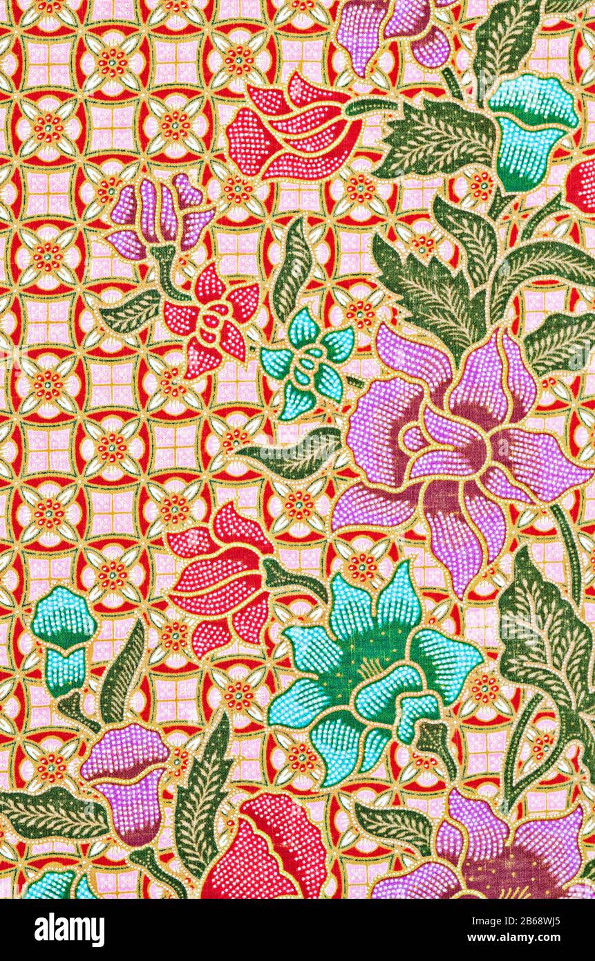 Close up texture of the beautiful of art Thai Batik Pattern Stock Photo ...