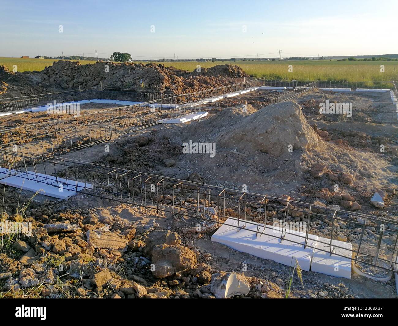 Constructing New Foundation For House First Stage Of Building The House Stock Photo Alamy Constructing New Foundation For House First Stage Of Building The House Stock Photo Alamy