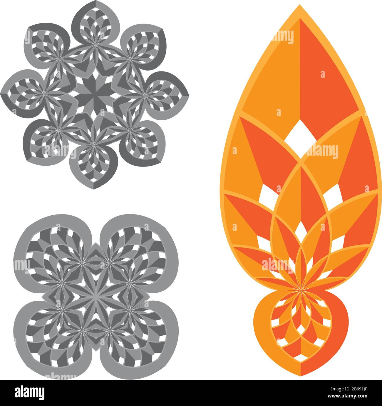 Optical illusion abstract flower element for creative design Stock Vector