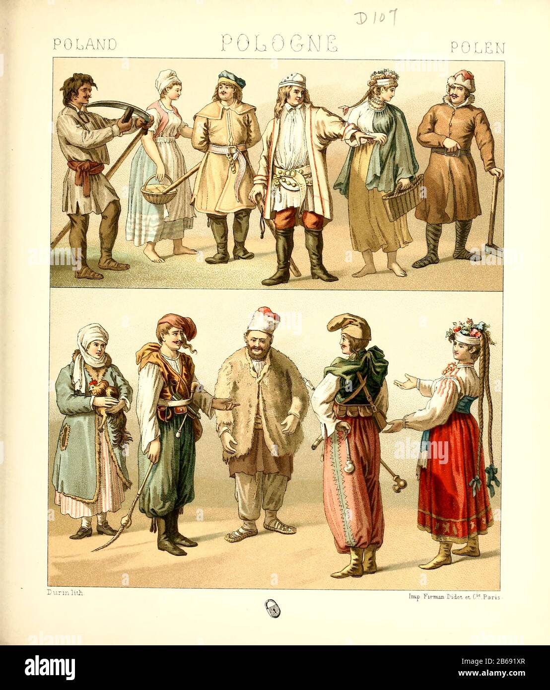 Ancient Polish fashion and lifestyle, 18th century from Geschichte des  kostums in chronologischer entwicklung (History of the costume in  chronological development) by Racinet, A. (Auguste), 1825-1893. and  Rosenberg, Adolf, 1850-1906, Volume 5